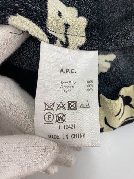 A.P.C.(アーペーセー) / 長袖ワンピース/34/レーヨン/BLK/花柄/23193-1 