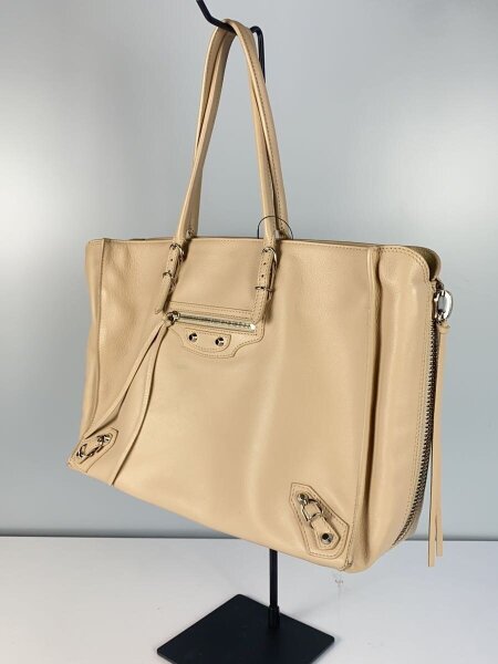 BALENCIAGA(バレンシアガ) / ペーパーB4/トートバッグ/レザー/BEG 