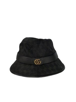 GUCCI シェリーライン サファリハット バケットハット 美品 黒 S GUCCI