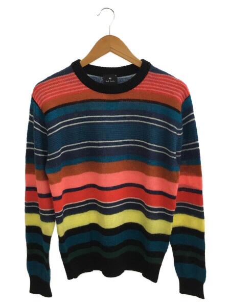 アウトレット 販売 店 Paul Smith モヘア混紡 MULTI BORDER KNIT M 