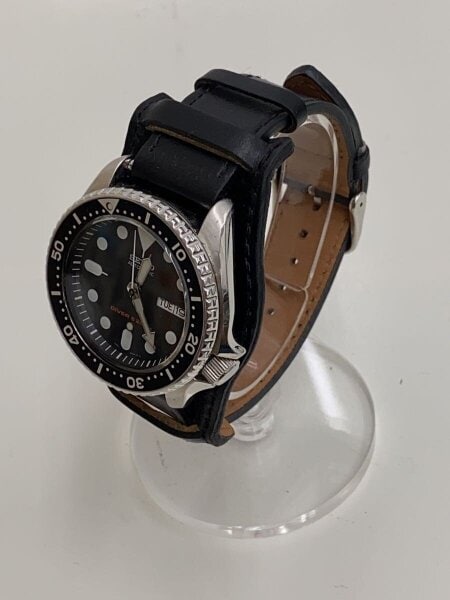 SEIKO(セイコー) / クォーツ腕時計/アナログ/レザー/BLK/BLK/7S26-0020