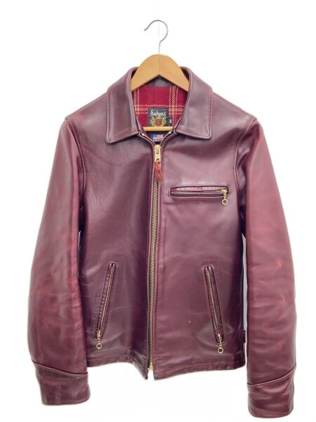 ◆入手困難/2way◆SCHOTT 642VS シングルライダース 赤茶 36 Schott(ショット) / シングルライダースジャケット/34/牛革/BRD/無地