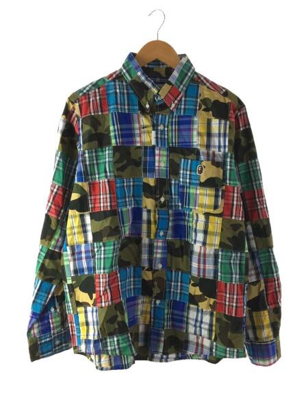 A BATHING APE(アベイシングエイプ) / パッチワークBDシャツ/XL 