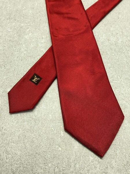 未使用 ルイヴィトン Louis Vuitton ネクタイ シルク レッド LOUIS VUITTON ルイヴィトン ネクタイ シルク ワインレッド LV柄