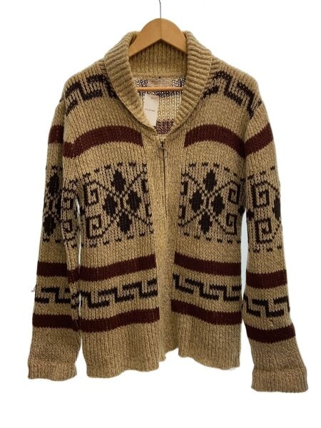 PENDLETON / カーディガン(厚手)/S/ウール/BEG/総柄 PENDLETON(ペンドルトン) / カーディガン(厚手)/S/ウール/BEG/総柄