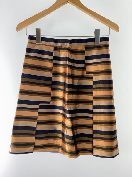 LOUIS VUITTON / スカート/34/シルク/BRW/ボーダー/rw082a wnsk25s3a LOUIS VUITTON(ルイヴィトン) / スカート/34/シルク/BRW/ボーダー