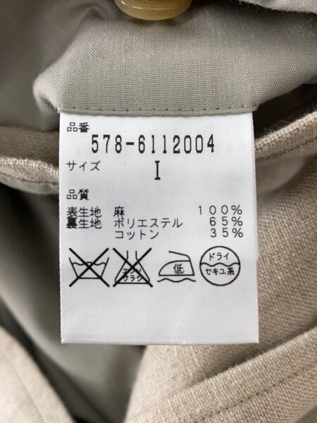 MARGARET HOWELL / ステンカラーコート/1/リネン/BEG/578-6112004 MARGARET HOWELL(マーガレットハウエル) / ステンカラーコート/1