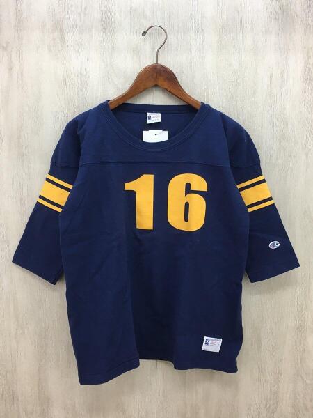 送料込美品】 ランタグ チャンピオン 7分袖 フットボール Tシャツ L