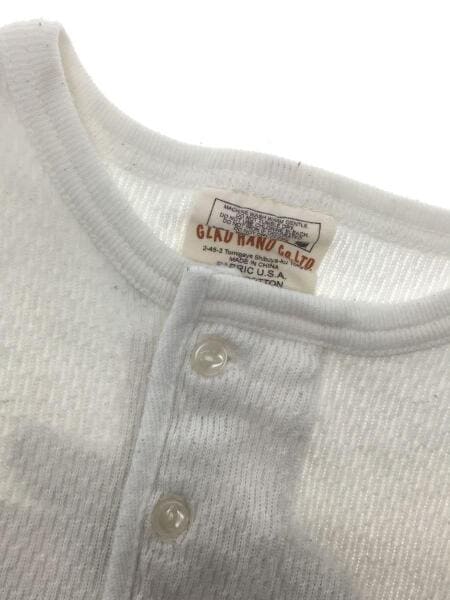 ハンドヘンリーネック glad hand tシャツ GLAD HAND グラッドハンド ROYAL HENRY L S T-SHIRTS -WHITE- メンズ Tシャツ 長袖 ヘンリーネック ROYAL CLASS 送料無料 ストリート