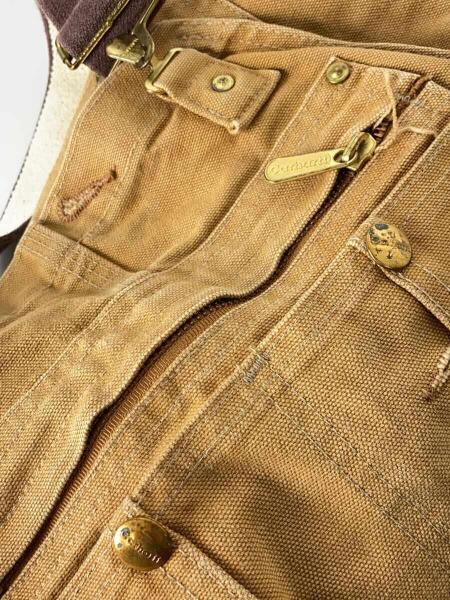 オーバーオール 36×30 茶色 ダブルニー 裏地キルティング j ダブルニー