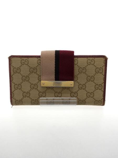 GUCCI◇2つ折り財布/キャンバス/BEG/総柄/154258 2つ折り財布_GG
