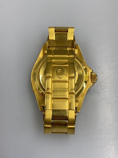 A BATHING APE(アベイシングエイプ) / 自動巻腕時計/アナログ/BLK/GLD
