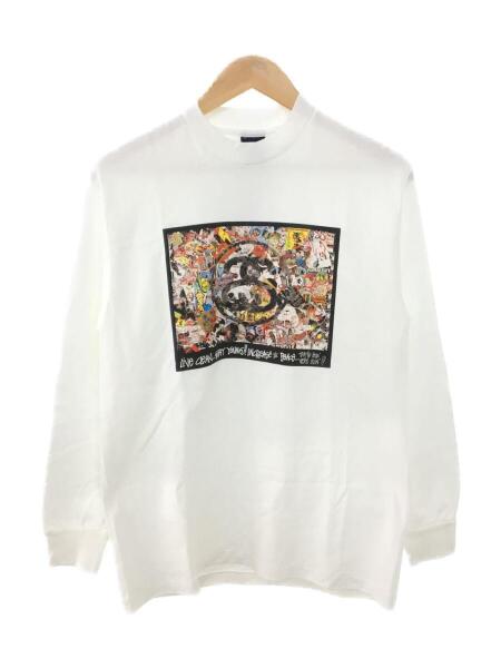 STUSSY(ステューシー) / 長袖Tシャツ/M/コットン/WHT/WORLD TRIBE 2001 