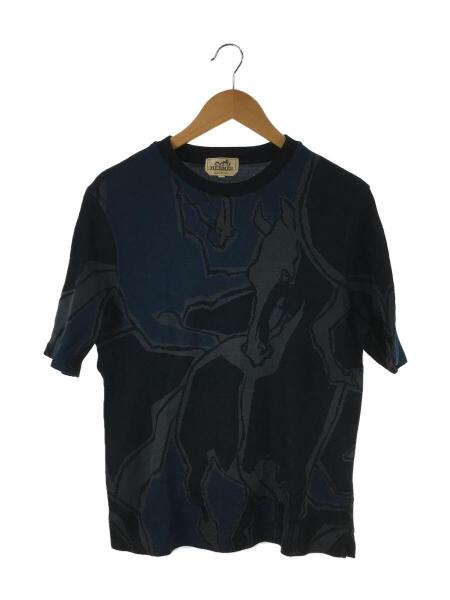 HERMES(エルメス) / Tシャツ/M/コットン/NVY/総柄ホース/2021model/la 