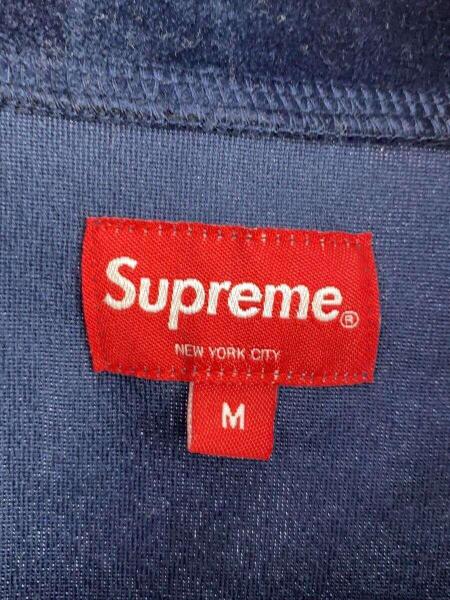 Supreme(シュプリーム) / ポロシャツ/M/ベロア/NVY/Croc Velor Zip 