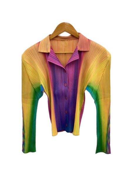 PLEATS PLEASE ISSEY MIYAKE 長袖ブラウス　マルチカラー PLEATS PLEASE ISSEY MIYAKE(プリーツプリーズイッセイミヤケ