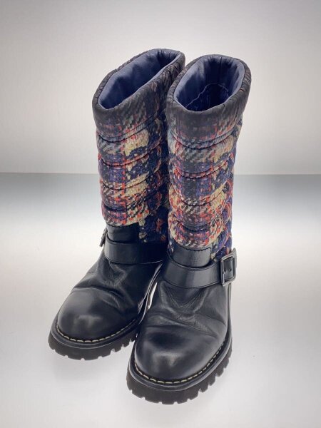 CHANEL(シャネル) / ツイードプリントエンジニアブーツ/35/BLK | 中古 
