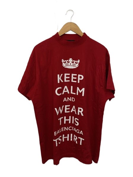 BALENCIAGA(バレンシアガ) / KEEP CALM/Tシャツ/L/コットン/RED/787349 
