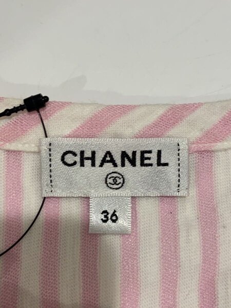 CHANEL(シャネル) / 半袖ワンピース/36/コットン/PNK/ストライプ 
