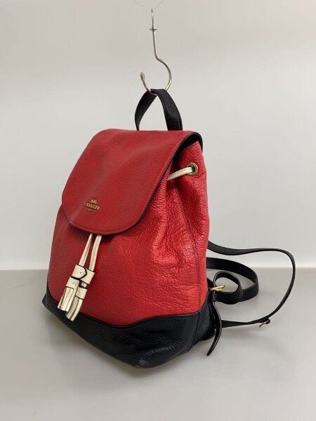 COACH レザーリュック バックパック COACH(コーチ) / バイカラーリュック/レザー/RED/f87676// | 中古品の