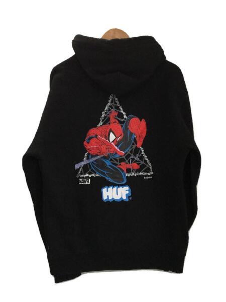 HUF(ハフ) / ×MARVEL/スパイダーマン/パーカー/M/コットン/BLK HUF(ハフ) / ×MARVEL/スパイダーマン/パーカー/M/コットン/BLK