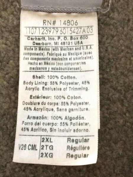 Carhartt(カーハート) / ダックベスト/2XL/コットン/CML/V26 CML/裏