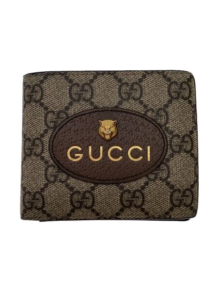 GUCCI 二つ折り財布 GUCCI(グッチ) / 2つ折り財布/レザー/BRW/モノグラム/メンズ/473954