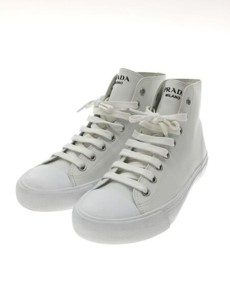 PRADA(プラダ) / ハイカットレザースニーカー/UK8/WHT/レザー/4T 3557 