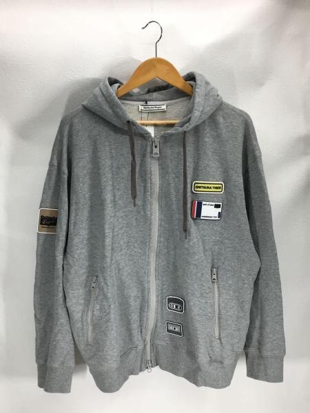Onitsuka Tiger グレー フルジップパーカー Lサイズ 訳ありOnitsuka