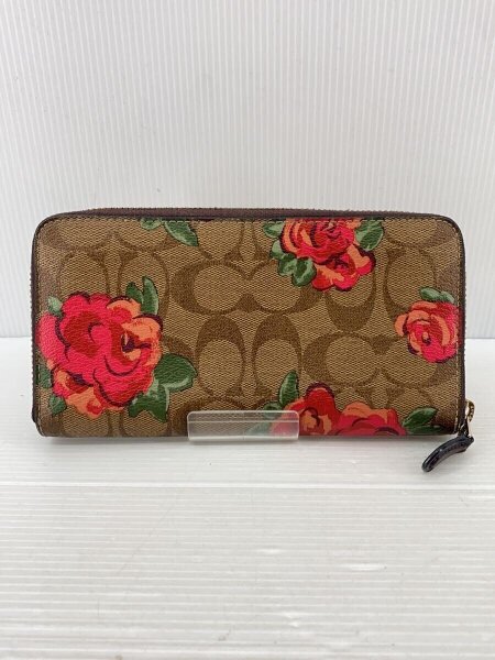 COACH(コーチ) / 長財布/シグネチャー/BRW/総柄/レディース/ローズ 