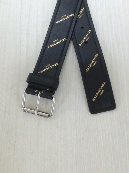 BALENCIAGA ブラックレザーロゴベルト BALENCIAGA(バレンシアガ) / ロゴベルト/レザー/ブラック | 中古品の