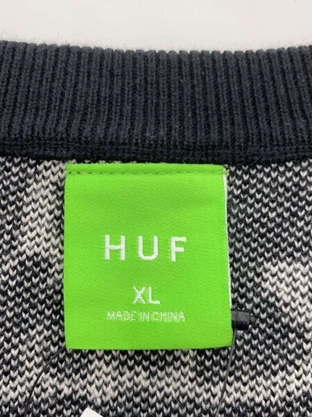HUF(ハフ) / ニットベスト(薄手)/XL/コットン/BLK/総柄 | 古着の販売 