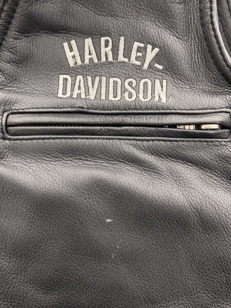 HARLEY-DAVIDSON ブラックレザーベスト【XL】純正チェーン付き Amazon.com: Iconic Harley HD Men's Passing Link Leather Biker Vest
