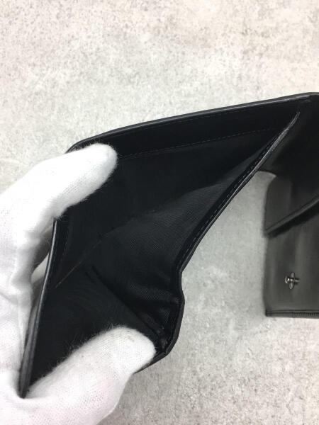 PRADA(プラダ) / 傷・角スレ有/3つ折り財布/レザー/BLK/無地