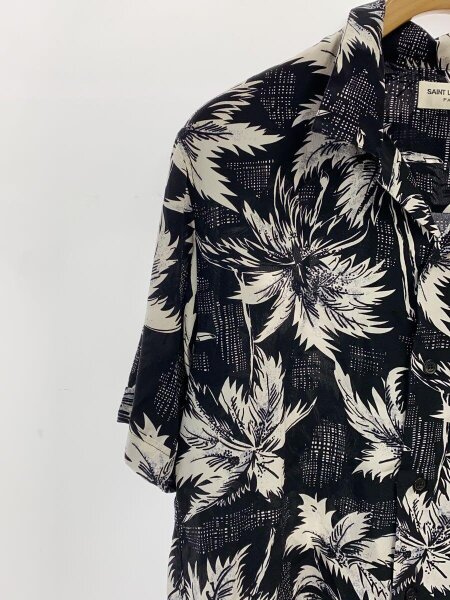 SAINT LAURENT(サンローラン) / アロハシャツ/半袖/39/シルク/BLK/黒 