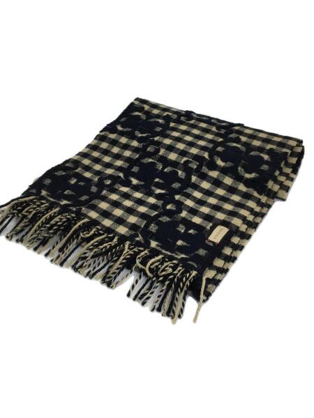 GUCCI(グッチ) / ジャガードGG/マフラー/ウール/ネイビー/チェック  