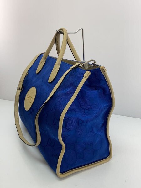 グッチ GUCCI オフザグリッド ブルー キャンバス レザー コインケース