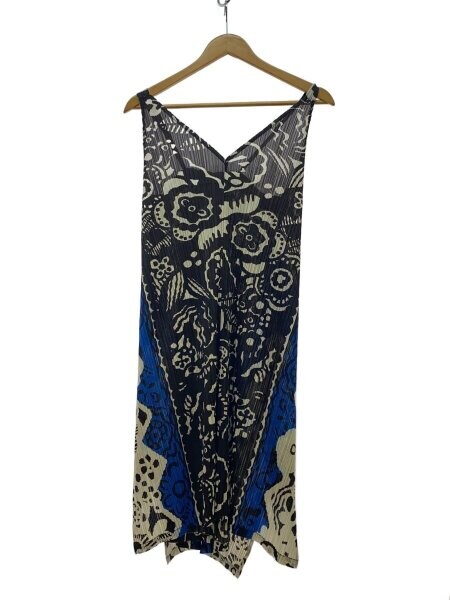 プリーツプリーズ ノースリーブ ワンピース ポリエステル 3 花柄 プリーツプリーズ ノースリーブ ワンピース ポリエステル 3 花柄