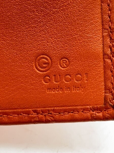 GUCCI(グッチ) / 長財布_マイクログッチシマ//レザー/オレンジ/総柄