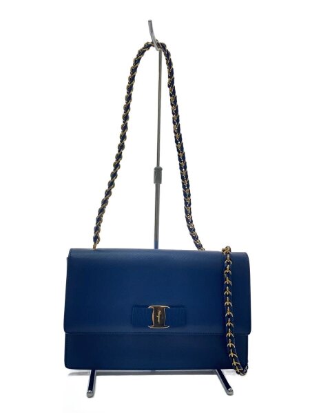 Salvatore Ferragamo 青 レザー ショルダーバッグ 値下げしました 