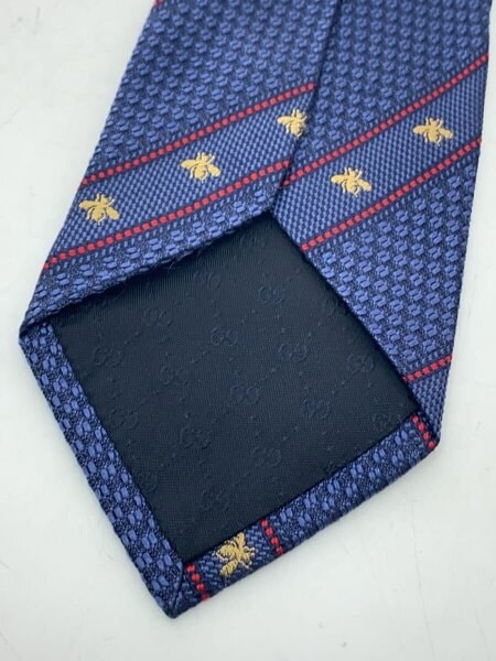 GUCCI(グッチ) / ネクタイ/蜂刺繍/シルク/ネイビー/Bee柄/メンズ