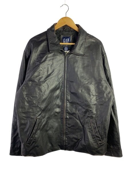GAP レザージャケット 古着 OLD GAP ハイネック レザージャケット “BLACK” - used&vintage box Hi