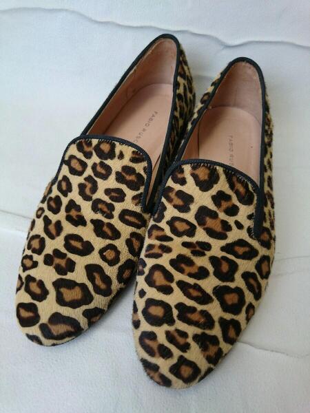 ◆ファビオルスコーニ◆バレエシューズハラコ/レザーレオパードフラットパンプス37 ◇ファビオルスコーニ◇バレエシューズハラコ/レザーレオパード