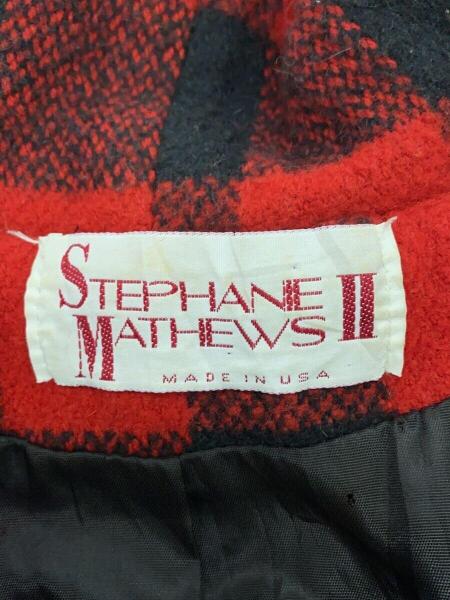 USA製Stephane Mathewsウールダッフルコート黒レッド緑チェック