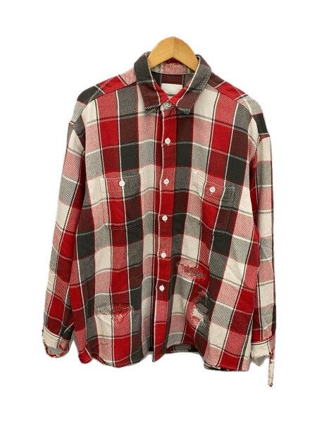 BOWWOW(バウワウ) / REPAIR AGEING FLANNEL SHIRTS 長袖シャツ/XL/RED