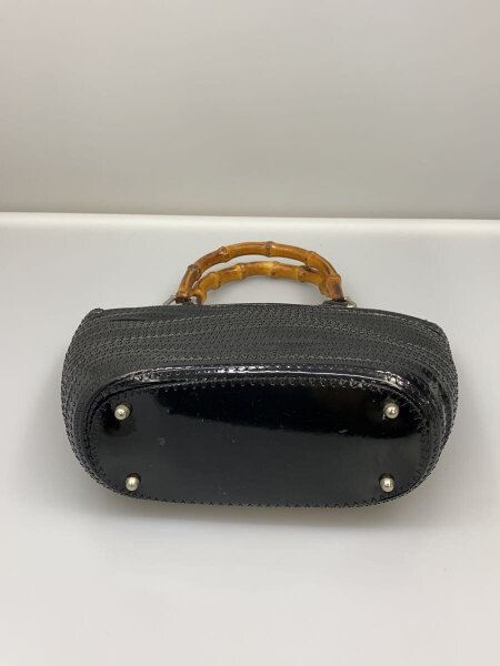 GUCCI(グッチ) / バンブー/OLD/汚れ有/ハンドバッグ/エナメル/BLK 