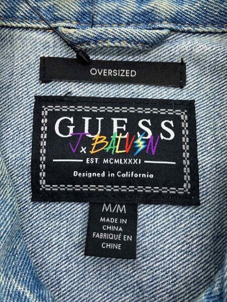 GUESS(ゲス) / バックプリント/刺繍/デニムジャケット/Gジャン/M 