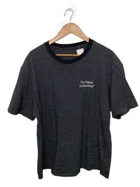 ENNOY(エンノイ) / Tシャツ/XL/コットン/BLK/ストライプ