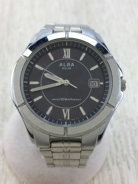 SEIKO(セイコー) / ソーラー腕時計/アナログ/BLK/V145-0BE0/シルバー 