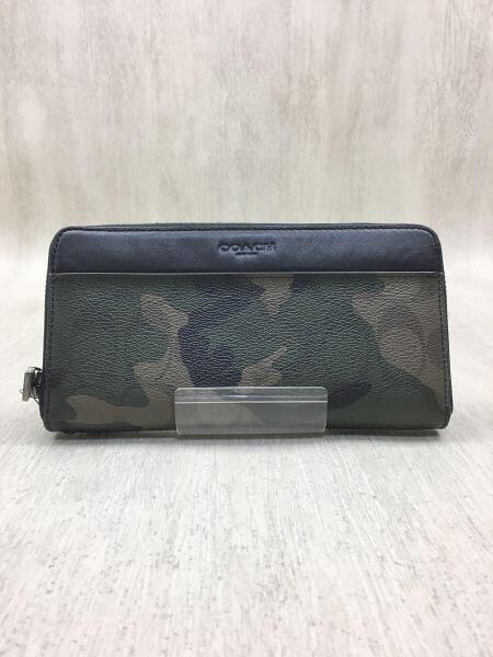【即決】【COACH】 コーチ F87189 ラウンドファスナー 長財布 財布 ウォレット 迷彩柄 傷 中古コーチ長財布  COACH コーチ シグネチャー ラウンドファスナー 迷彩柄 長財布